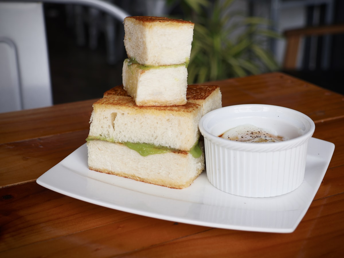 Toast and a cup of coffee on a plate